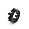 Gothic Titanium Steel Vintage Ring with Ruby Crown