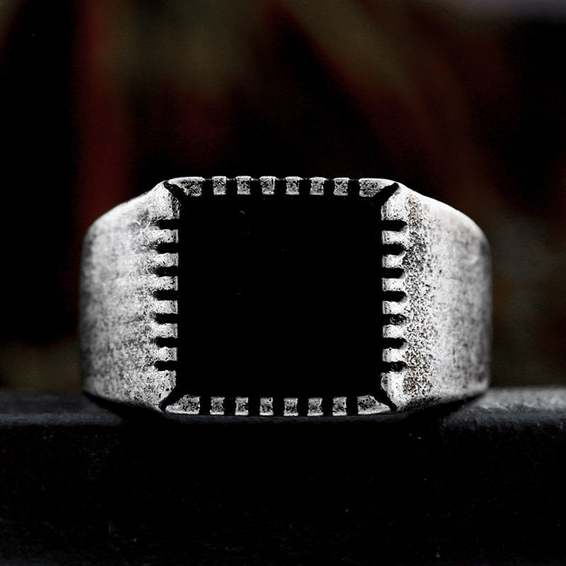 Stainless Steel Vintage Ethnic Style Titanium Ring