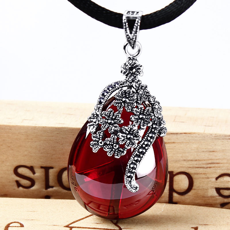 S925 Silver Pendant with Green Agate Heart Necklace