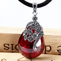 S925 Silver Pendant with Green Agate Heart Necklace