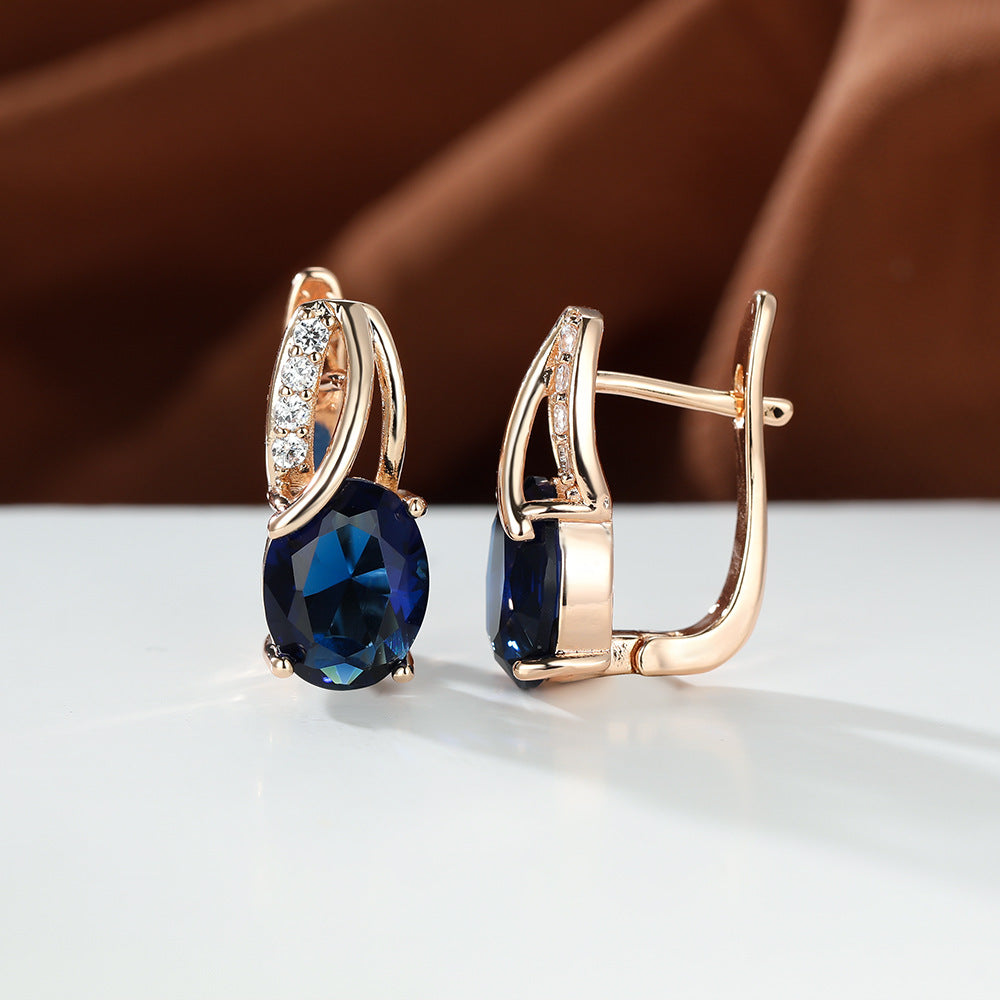 Vintage Oval Cut Zircon Earrings for Bridesmaids