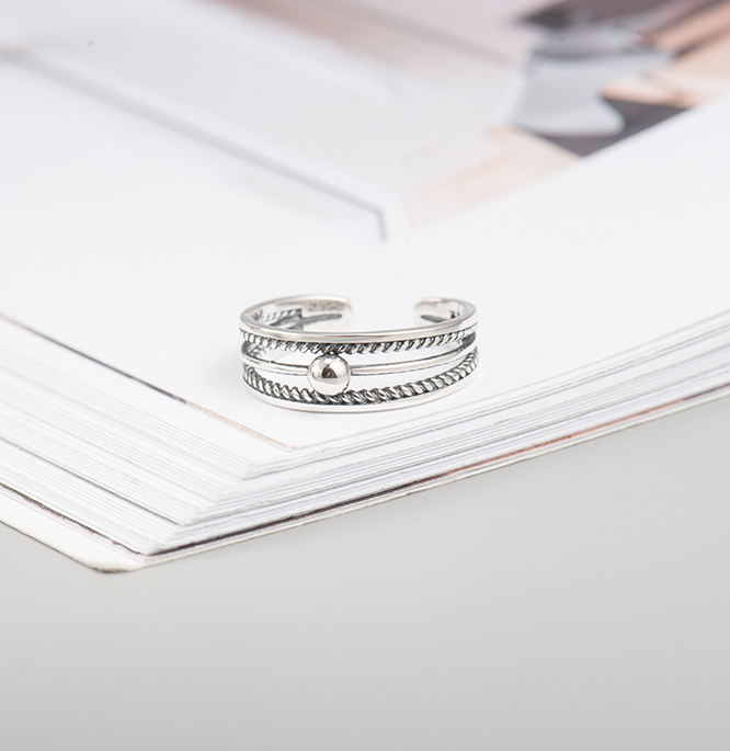 Vintage Korean Twisted Bead Ring