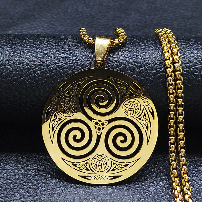 Men's Stainless Steel Pendant Box Chain Necklace