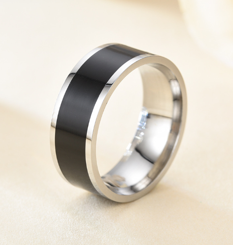Black Tungsten Steel Business Fashion Ring