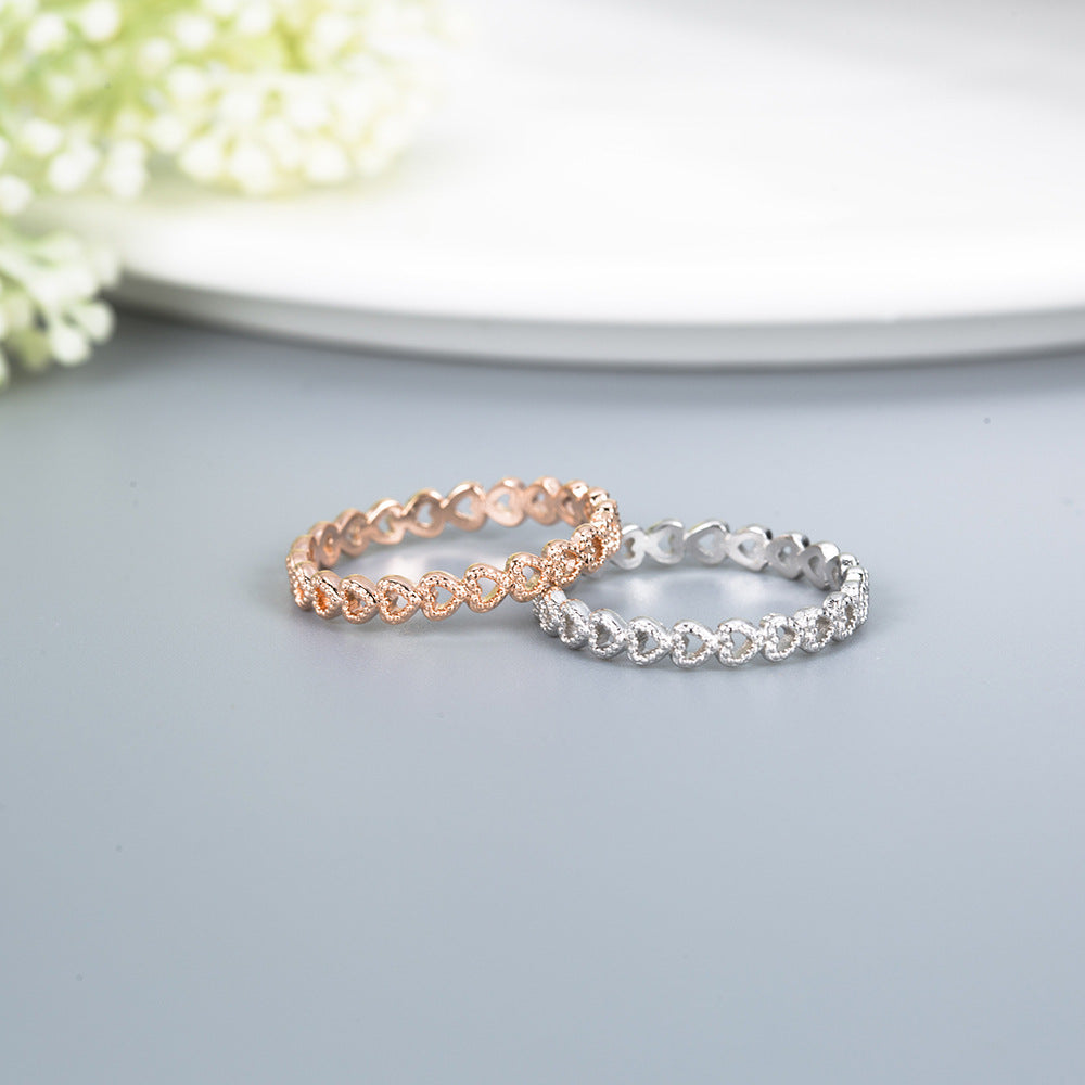 New Copper-Plated Platinum Heart Interlocking Ring
