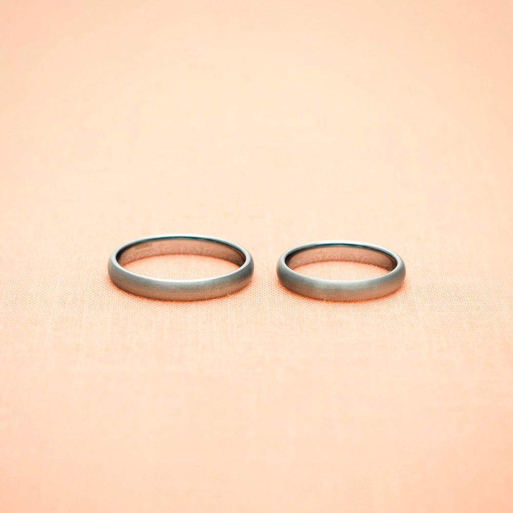 Unisex Tungsten Steel Engagement Ring Set