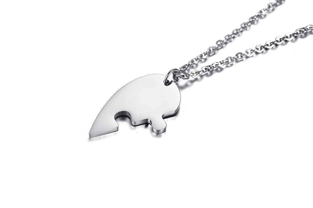 Titanium Steel Heart Friendship Pendant Jewelry Set