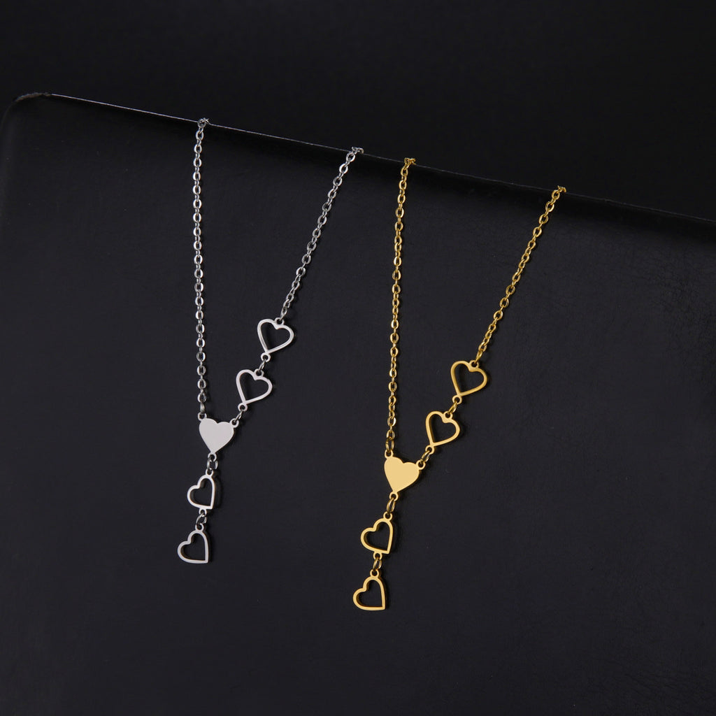 Delicate Titanium Steel Heart Pendant Necklace