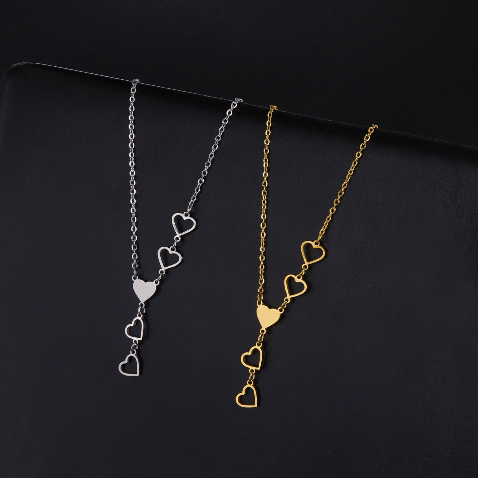 Delicate Titanium Steel Heart Pendant Necklace