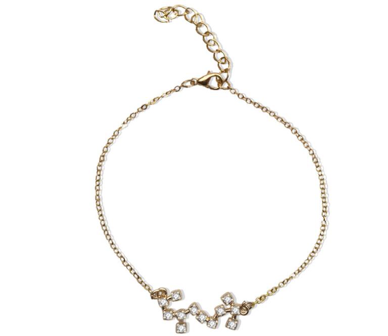 Zodiac Bracelet with Stylish Zircon Pendant