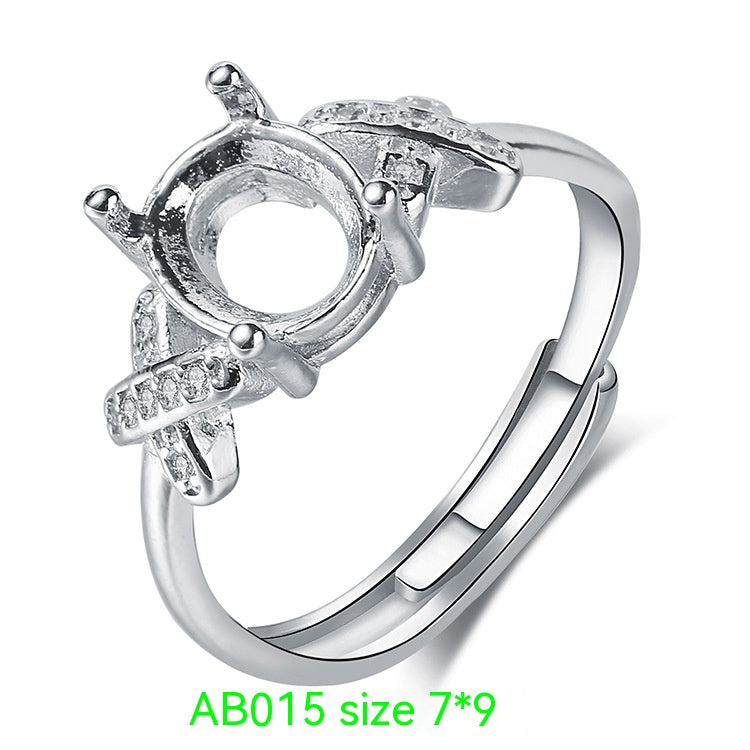 925 Silver Plated 18k Platinum Ring Frame Accessories