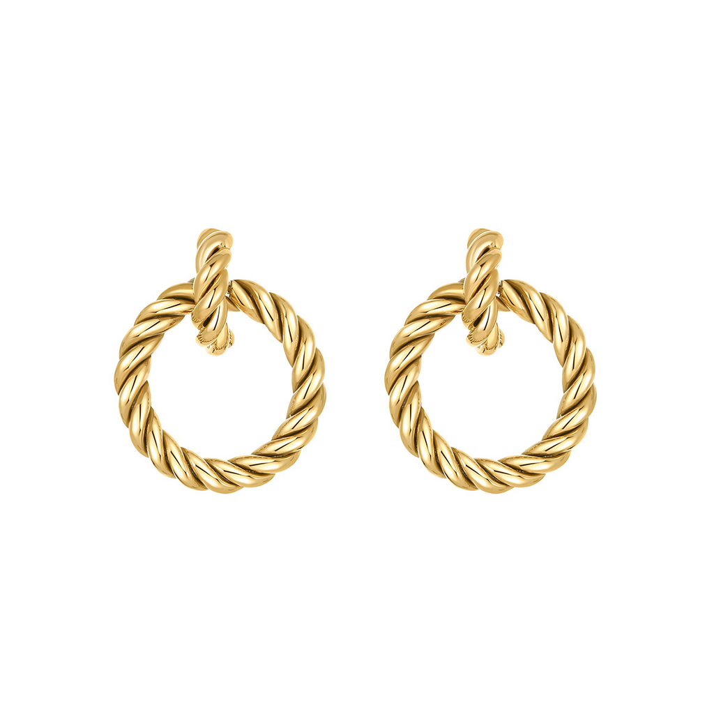 Gold-Plated Crescent Earrings