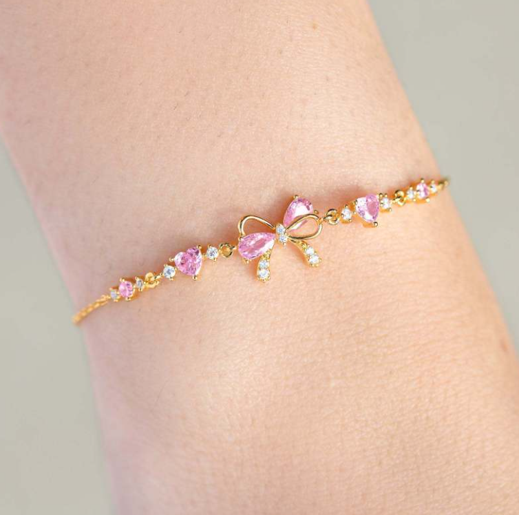 Heart Bow Zircon Bracelet