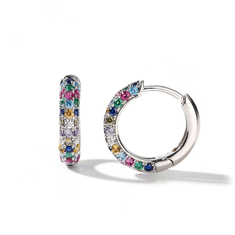 Colorful Zircon Earrings for Women's Parties