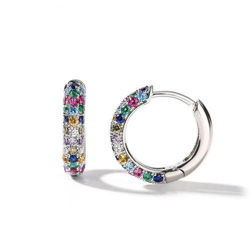 Colorful Zircon Earrings for Women's Parties