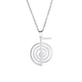 Titanium Steel Geometric Spiral Pendant Necklace