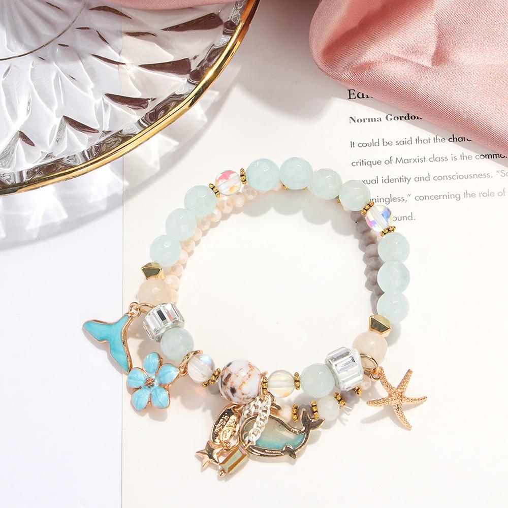 Korean Ethnic Whale Tail Elastic Bangle Bracelet