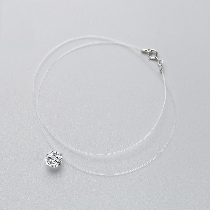Korean Style Zircon Pendant Necklace for Women