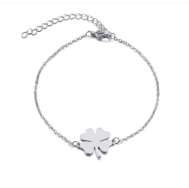 Four Leaf Clover Stainless Steel Bracelet