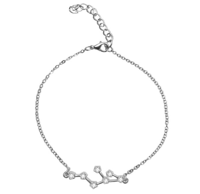 Zodiac Bracelet with Stylish Zircon Pendant