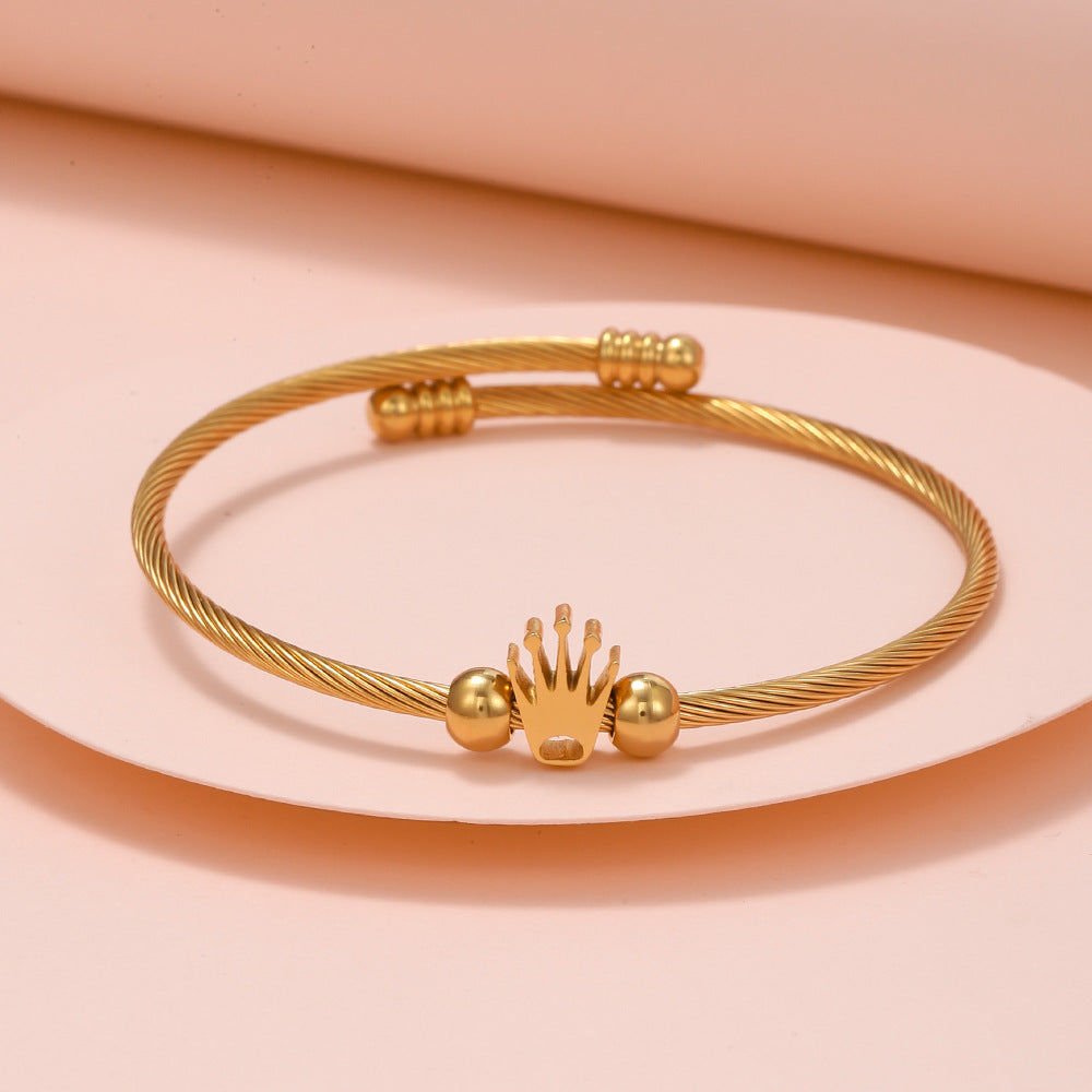 Crown Design Stainless Steel Bracelet
