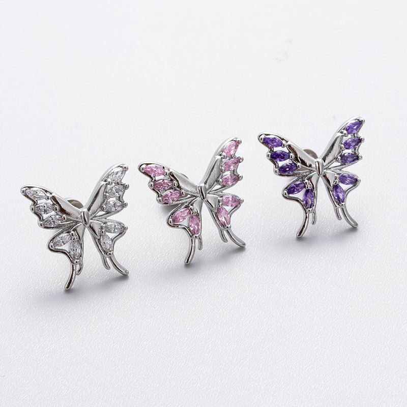 Henson Titanium Steel Butterfly Ear Cuff Earrings