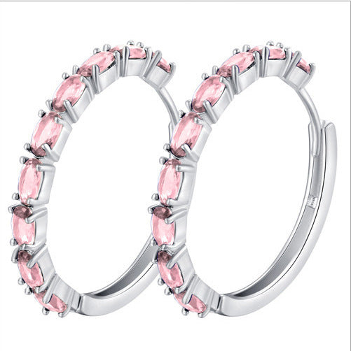 Zircon Earrings and Round Studs Set