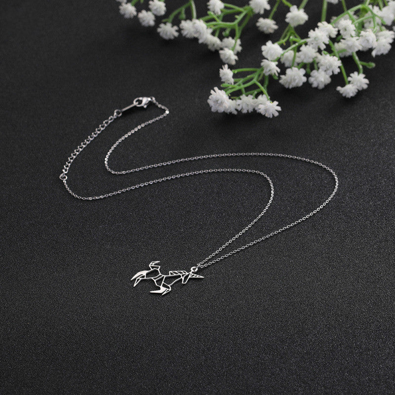Unicorn Titanium Steel Necklace with Pendant