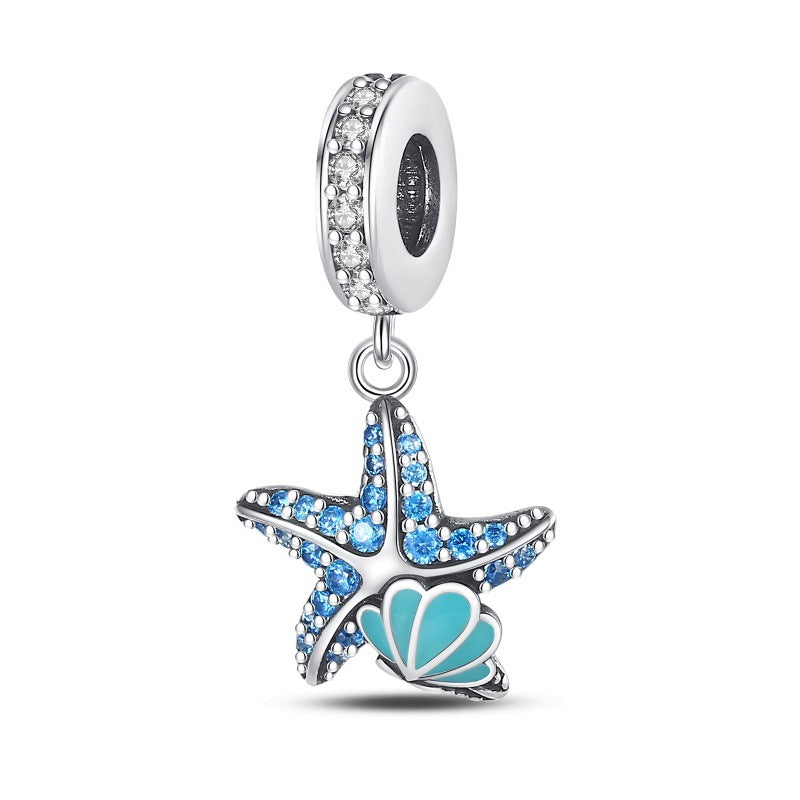 Silver-Plated DIY Ocean-Themed Shell and Crab Charms