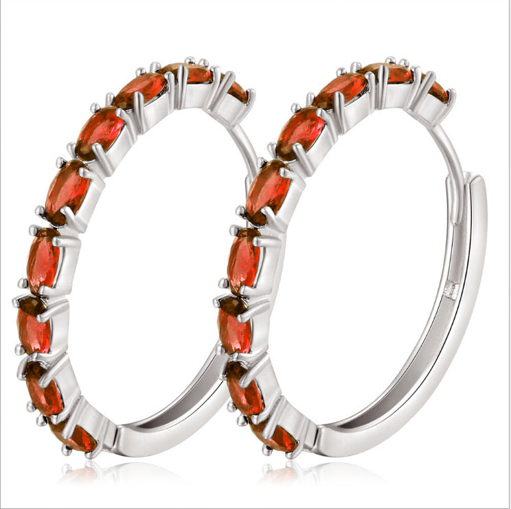 Zircon Earrings and Round Studs Set