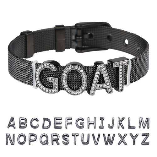 Custom Letter and Number Stainless Steel Bracelet