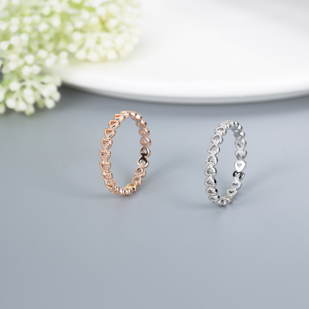 New Copper-Plated Platinum Heart Interlocking Ring