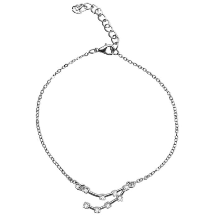 Zodiac Bracelet with Stylish Zircon Pendant