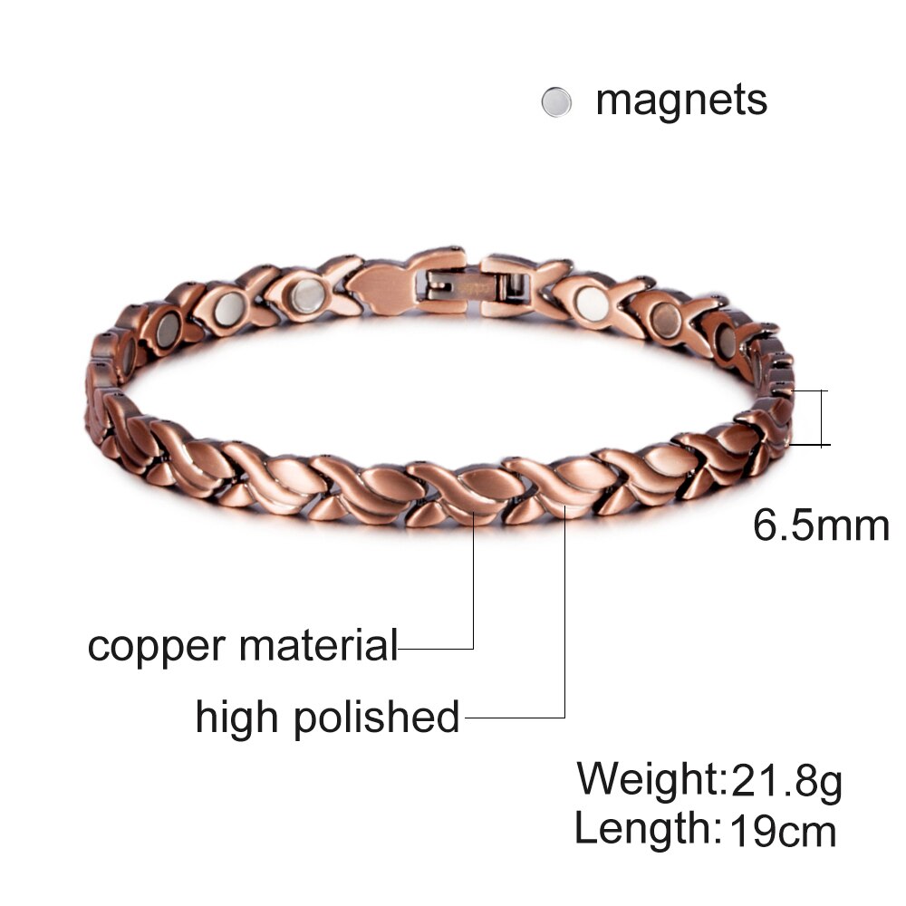 Wholesale Pure Copper Magnetic Fish Titanium Steel Bracelet