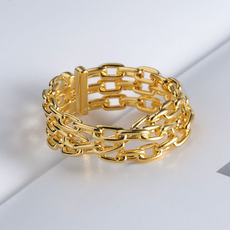 Vintage Adjustable Woven Latch Ring