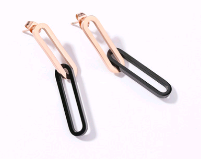 Minimalist Geometric Titanium Steel Long Earrings