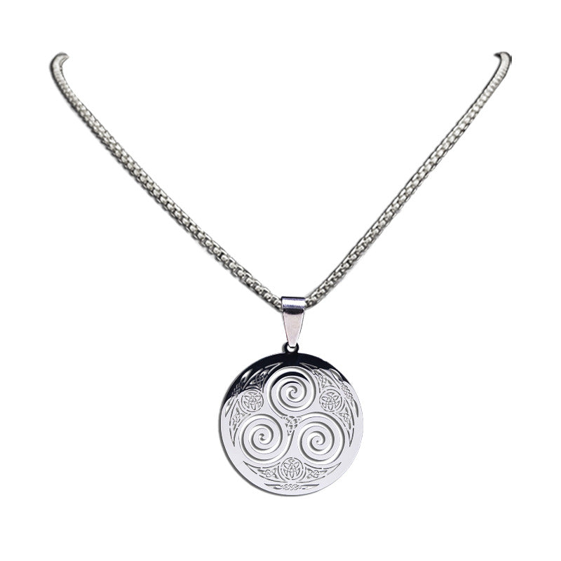 Men's Stainless Steel Pendant Box Chain Necklace