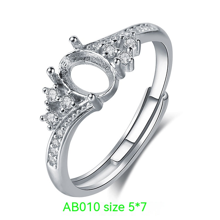 925 Silver Plated 18k Platinum Ring Frame Accessories