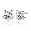 Cat Ear Studs, Platinum-Plated Earrings for Women