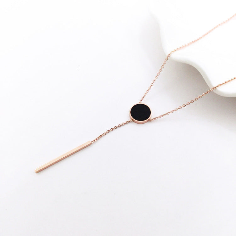 Titanium Steel Necklace with Tassel Pendant