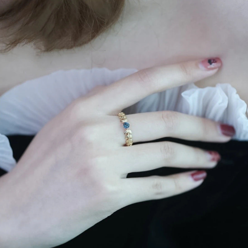 925 Silver Fashion Leaf Ring