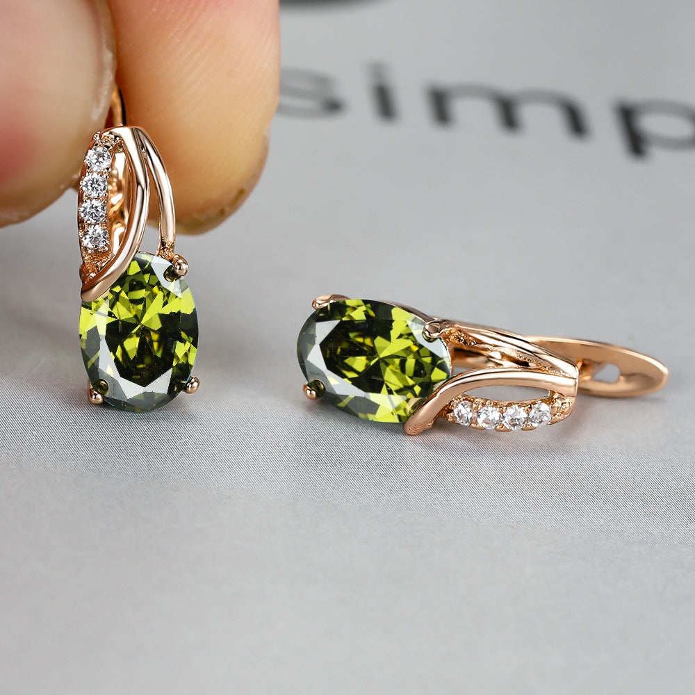 Vintage Oval Cut Zircon Earrings for Bridesmaids