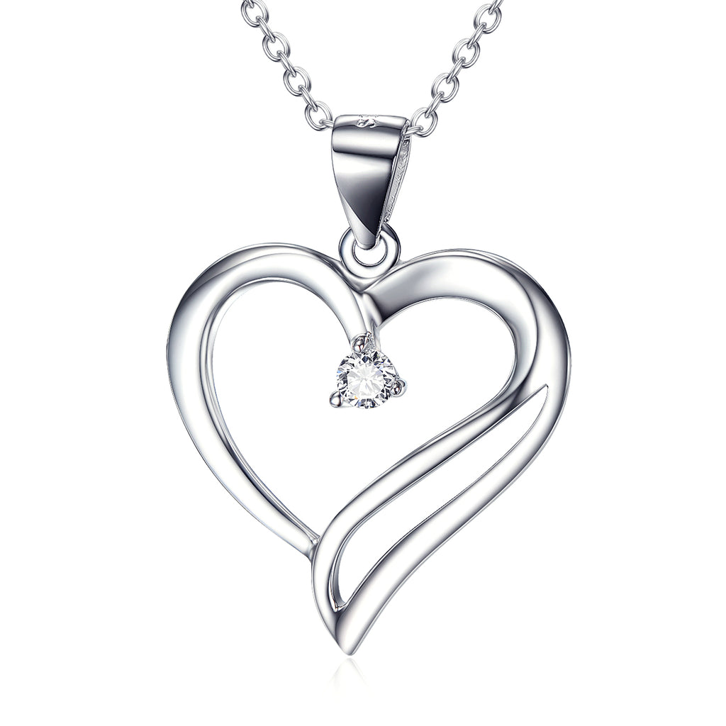 Heart-Shaped Necklace with 925 Sterling Silver Pendant