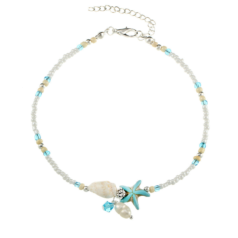 Fashionable Yoga Beach Bracelet with Shell and Star Charms