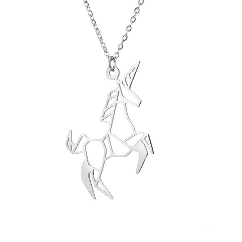 Unicorn Titanium Steel Necklace with Pendant