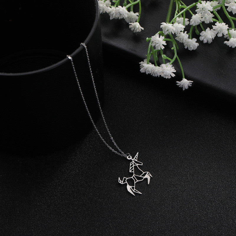 Unicorn Titanium Steel Necklace with Pendant
