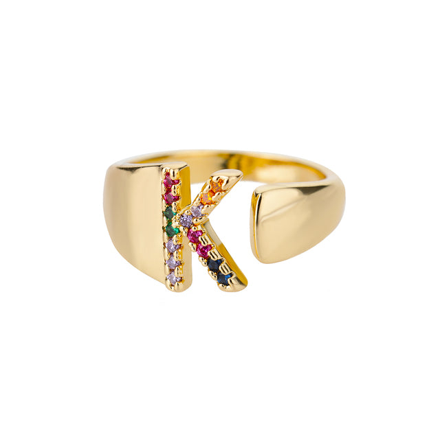 Colorful Zircon Women's Adjustable Vintage Ring Set