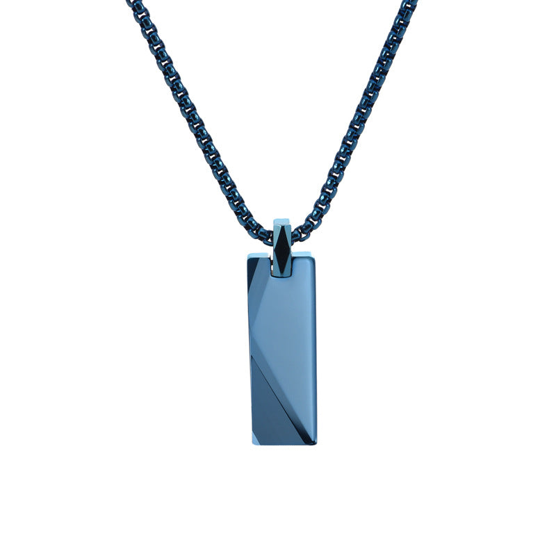 Stylish Tungsten Steel Pendant - Men's Long Necklace