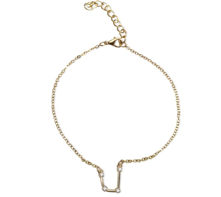 Zodiac Bracelet with Stylish Zircon Pendant