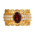 S925 Sterling Silver Natural Pomegranate Vintage Ring